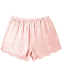 Soft Strokes Silk - Pure Silk Powder Scallop Edged Shorts - Lyst