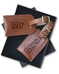 VIDA VIDA - Mr And Mrs Handmade Leather Luggage Tag Set - Lyst
