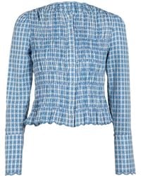 Rose & Nancy - Mary Cotton Gingham Check Smocked Blouse - Lyst
