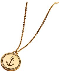 Posh Totty Designs - Yellow Plated Nautical Anchor Disc Necklace - Lyst