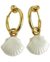 POPORCELAIN - Mini Porcelain Seashell Clip On Earrings - Lyst