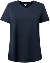 Perlavera - Titi Solid Cotton Spandex Short Sleeve Length V-Neck T-Shirt - Lyst