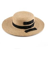 Justine Hats - Neutrals Stylish Straw Boater Hat - Lyst