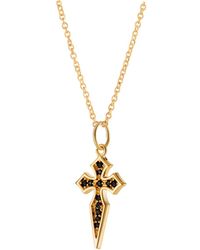 Scream Pretty - Stone Cross Necklace With Slider Clasp - Lyst