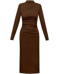 ALINA CERNĂTESCU - Kaira Mini Cocktail And Office Lyocell Draped Bodycon Dress - Lyst