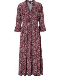 Baukjen Astrid Dress With Lenzingtm Ecoverotm -blackcurrant Paisley Print - Red