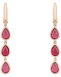 LÁTELITA London - Rose Sardinia Triple Teardrop Earrings Rosegold Tourmaline - Lyst
