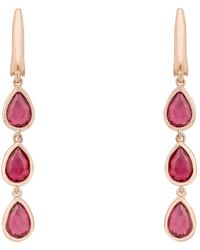 LÁTELITA London - Sardinia Triple Teardrop Earrings Rosegold Pink Tourmaline - Lyst