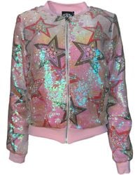 Any Old Iron - Iridescent Star Sequin Bomber Jacket - Lyst