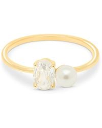 Esterah - Pearl Crystal Ring - Lyst