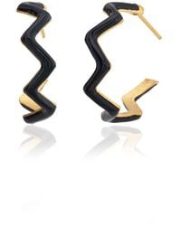 Milou Jewelry - Zig Zag Hoop Earrings - Lyst