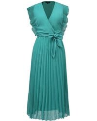 Smart and Joy - Pleats Ruffle Wrap Effect Dress - Lyst