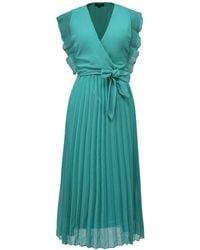 Smart and Joy - Pleats Ruffle Wrap Effect Dress - Lyst