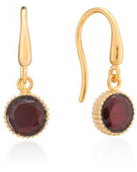 Auree - Barcelona January Birthstone Hook Earrings Garnet - Lyst
