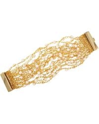 Lavish by Tricia Milaneze - Neutrals Pearl & Strings Handmade Crochet Bracelet - Lyst