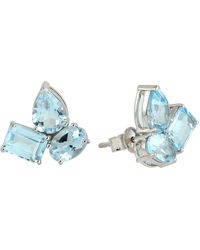 Artisan - 18k White Gold Topaz Gemstone Stud Earrings - Lyst