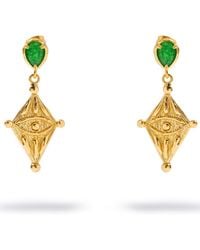 Ebru Jewelry - Ancient Gaze Evil Eye Jade Drop Earrings - Lyst