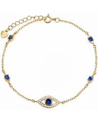 Kylie Harper - Sapphire Evil Eye Station Bracelet - Lyst