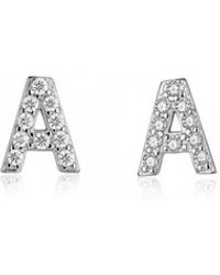 Angel Barocco - Diamond Letter Initial Stud Earring- A Pair - Lyst