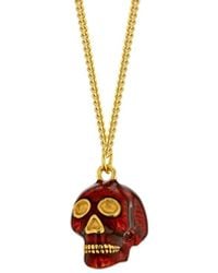 True Rocks - Mini Skull Pendant Red Enamel & 18kt Gold-plated - Lyst