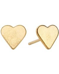 Posh Totty Designs - Gold Plated Mini Heart Stud Earrings - Lyst