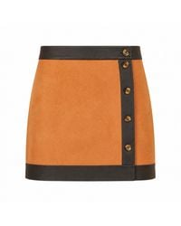 Yumi' - Faux Suede Border Skirt - Lyst