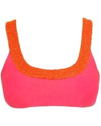 Self-Adore - Zenya Hand-Beaded Embellished Bikini Top - Lyst