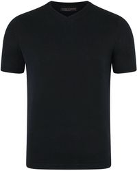 Paul James Knitwear - Superfine Mercerised Cotton Adriano V Neck Knitted T-Shirt - Lyst