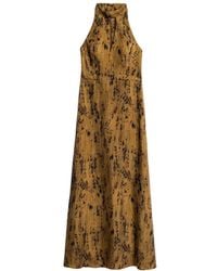 Nocturne - Printed Halter-Neck Maxi Dress - Lyst
