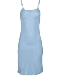 Hilary MacMillan Matte Blue Slip Dress