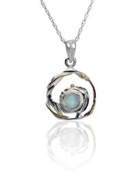 Isla Silver - Unique Round Moonstone Pendant Necklace - Lyst