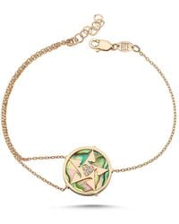 Ecce | Artisan Diamonds - 14K Solid Happy Star Heart Diamond Bracelet - Lyst