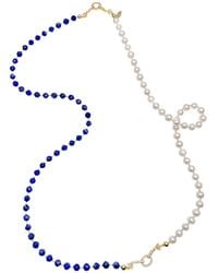 Farra - Lapis & Freshwater Pearls Multi-Way Necklace - Lyst