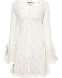 Amy Lynn - Neutrals Lucia Cream Crochet Embellished Dress - Lyst