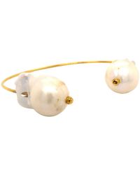 LINYA JEWELLERY - Victt Baroque Pearl Cuff Bracelet - Lyst