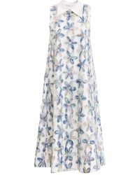 Julia Allert - Textured Floral A-Line Midi Cocktail Dress - Lyst
