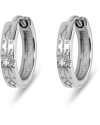 Zohreh - Sapphire Starburst Huggie Hoop Earring Pair Sterling - Lyst