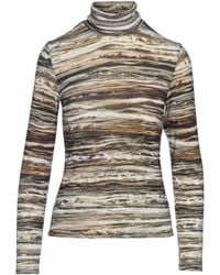 Conquista - Print Long Sleeve Knit Polo Neck Jumper - Lyst