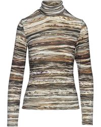 Conquista - Print Long Sleeve Knit Polo Neck Jumper - Lyst