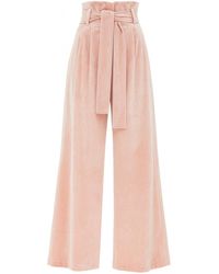 Julia Allert - Velvet High Waist Trousers - Lyst
