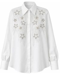 Exquise - Neutrals Bernard Embroidered Cotton Shirt - Lyst