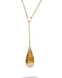 Ebru Jewelry - Baroque Pearl Drop & Pendant Chain Necklace - Lyst