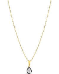 SHYMI - Rhodium Pear Drop Pendant On A Beaded Ball Chain - Lyst