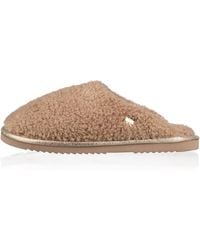 Laines London - Neutrals Teddy Closed Toe Slippers - Lyst