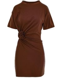 ROSERRY - Carmen Mini Dress With Fixed Rosette Detail - Lyst