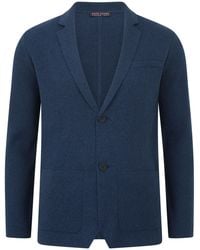 Paul James Knitwear - Lightweight Jaspe Cotton Albert Knitted Blazer - Lyst
