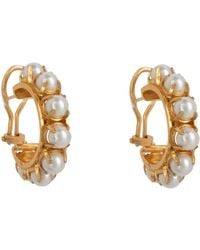Bounkit - Alyson Hoops Pearls Pierced - Lyst