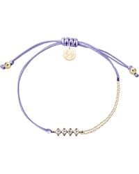 Adriana Pappas Designs - Cz Crystal Bar Bracelet On Colored Cord - Lyst