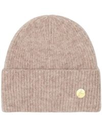 Hortons England - Neutrals Mohair Lightweight Fawn Beanie - Lyst