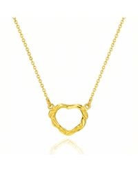 Unaloe - Belove Plated Sterling Heart Necklace – Intertwined Leaf Pendant, Handmade Italian Romantic Jewelry Gift For - Lyst